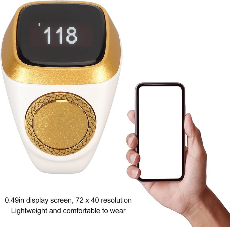 flexman 18mm Smart Bluetooth Counter Rings, Aluminium Alloy Electronic Counter, 0.49in Digital Display Intelligent Counting Finger Rings with Vibration Reminder (White) - Image 3